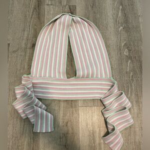 pink green and white halter top